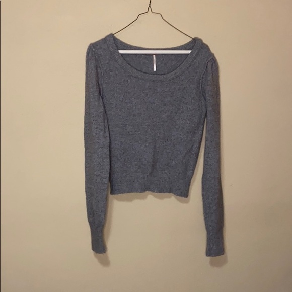 Free People crew neck wool blend grey Sweater - Picture 3 of 9